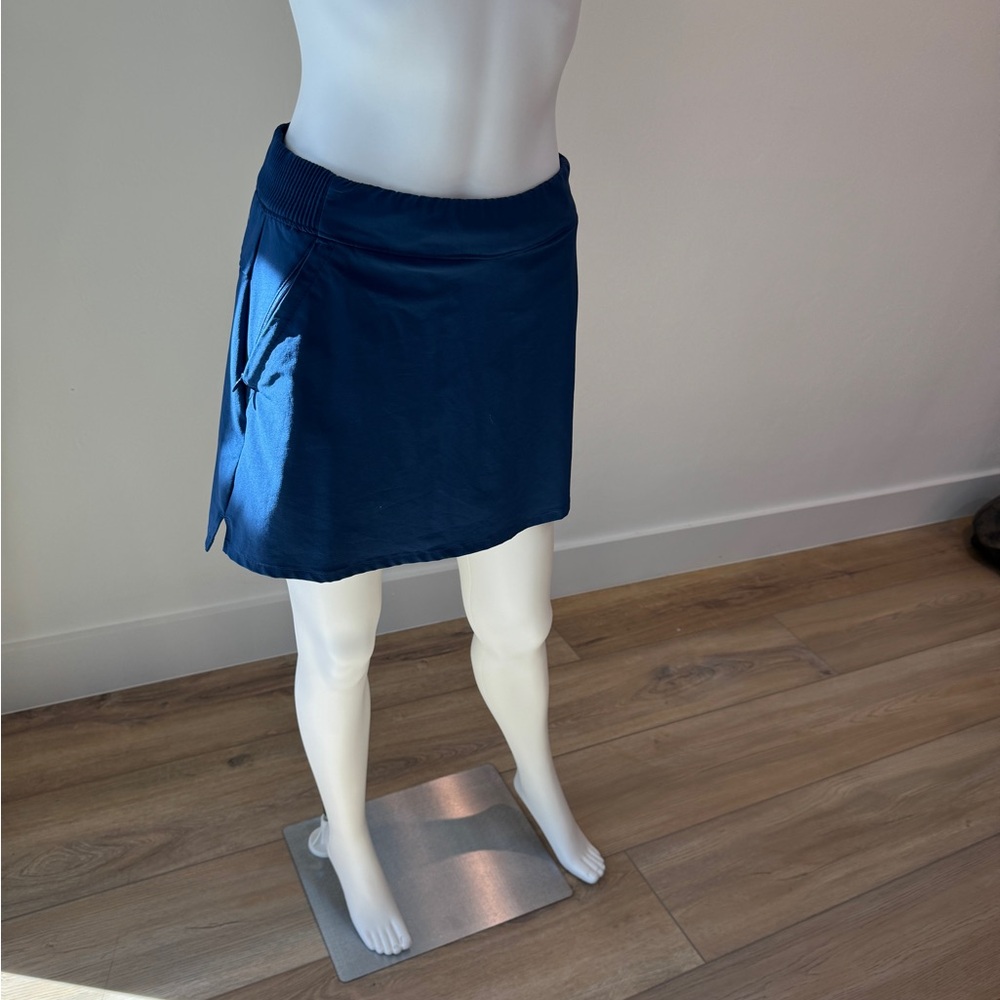 Navy Blue Skort with Slit for Casual Wear
